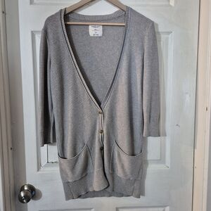 Women's American Eagle Sweater Gray with Pockets Sz L